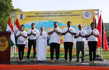 10th International Day of Yoga at Queen's Park Savannah in Port of Spain on June 19, 2024. 
